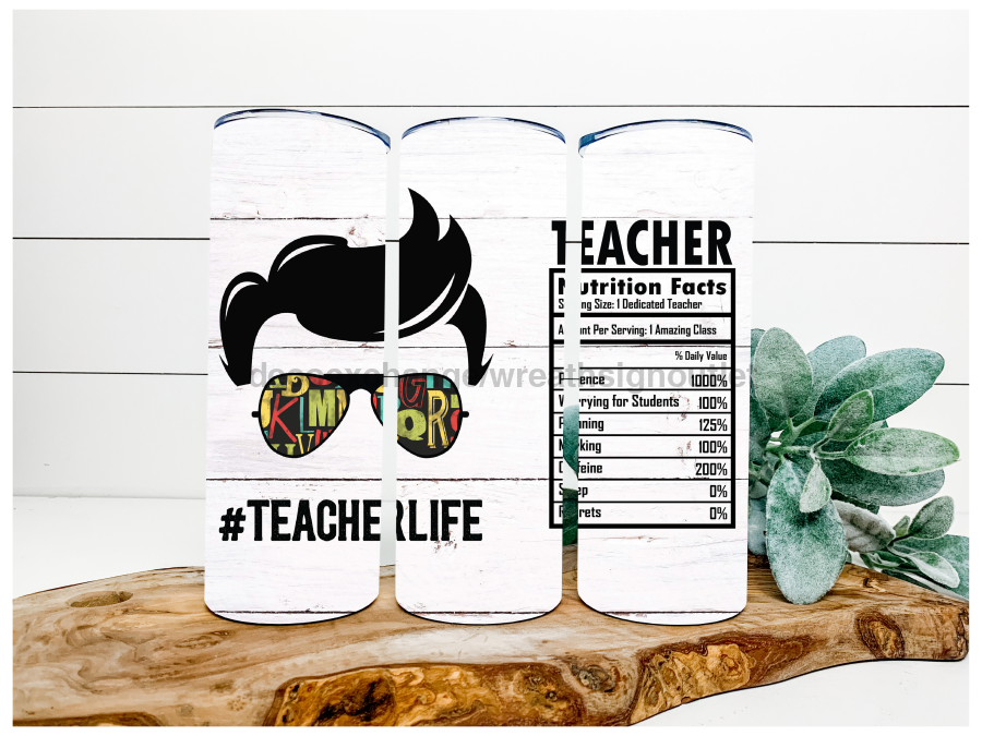 Male Teacher Tumbler 20 oz Skinny Tumbler DECOETUMBLER-151 - DecoExchange