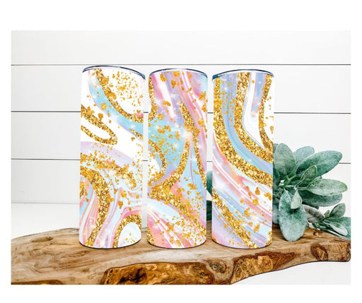 Marbled Tumbler, Pink, Mint and Glitter Tumbler 20 oz Skinny Tumbler DECOETUMBLER-261 - DecoExchange®