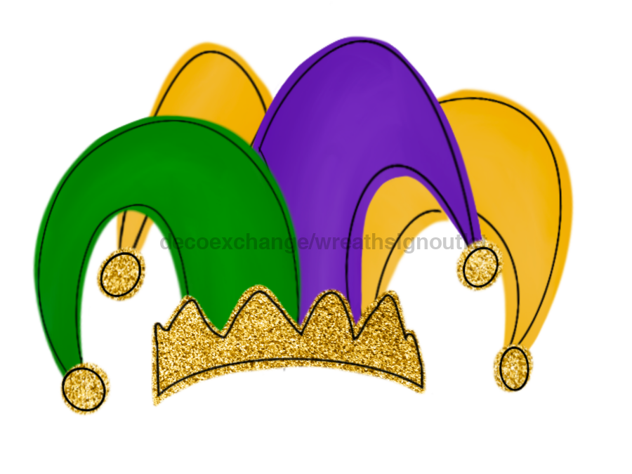 Mardi Gras Door Hanger Jester Wood Sign Decoe-W-505 22