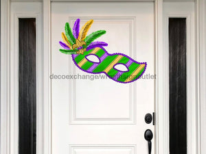 Mardi Gras Mask Sign Louisiana Wood Sign Door Hanger Decoe-W-403 22