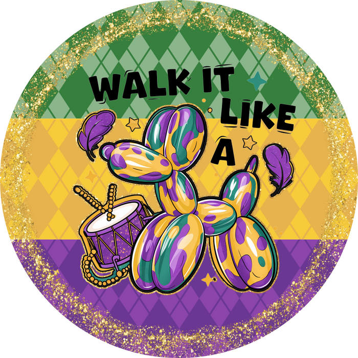 Mardi Gras Sign, DCO-13145-DH, Sign For Wreath, 18" Door Hanger