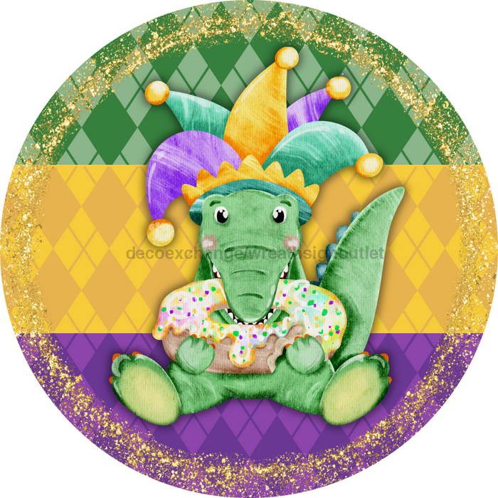 Mardi Gras Sign, DCO-13149-DH, Sign For Wreath, 18" Door Hanger
