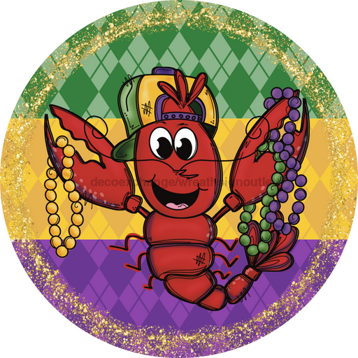 Mardi Gras Sign, DCO-13151-DH, Sign For Wreath, 18" Door Hanger