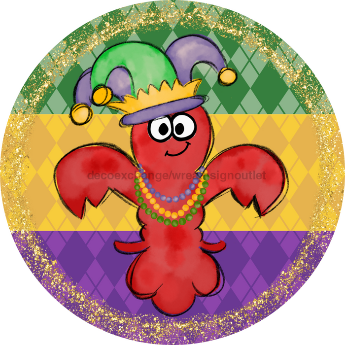 Mardi Gras Sign, DCO-13155, Sign For Wreath, 10" Metal Sign