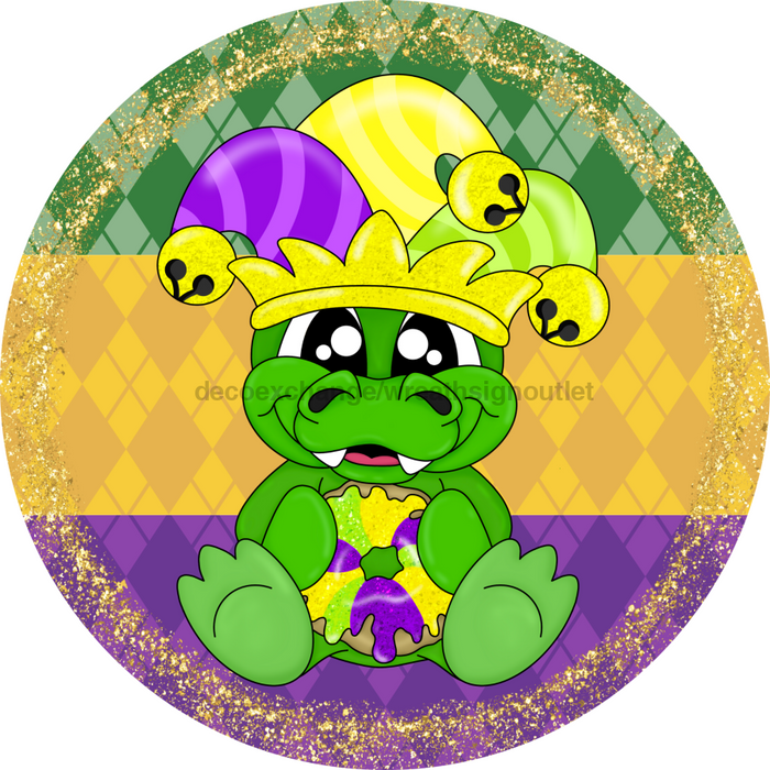 Mardi Gras Sign, DCO-13164-DH, Sign For Wreath, 18" Door Hanger