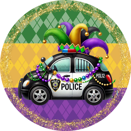 Mardi Gras Sign, DCO-13168, Sign For Wreath, 10" Metal Sign