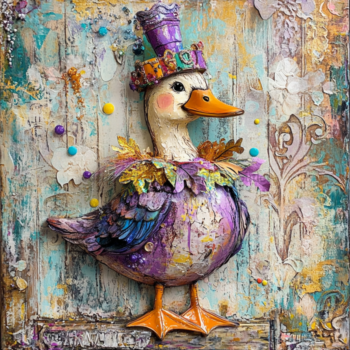 Mardi Gras Sign, Duck Sign, DCO-13059, Sign For Wreath, 10x10" Metal Sign