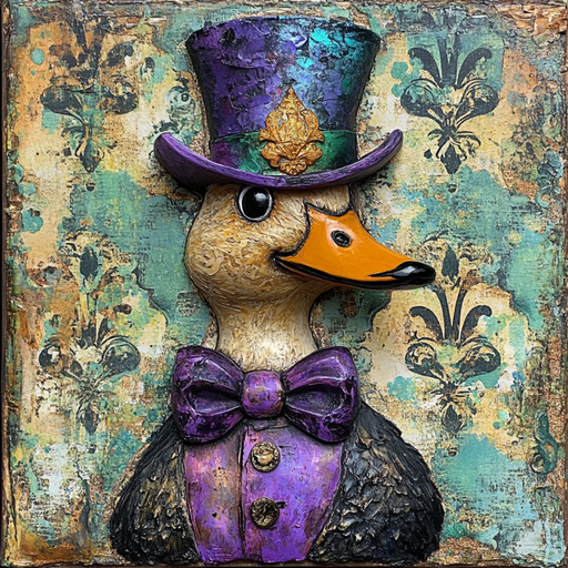 Mardi Gras Sign, Duck Sign, DCO-13064, Sign For Wreath, 10x10" Metal Sign