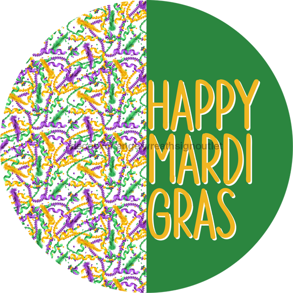 Mardi Gras Sign, Happy Mardi Gras, VINYL-DECOE-4021, 10