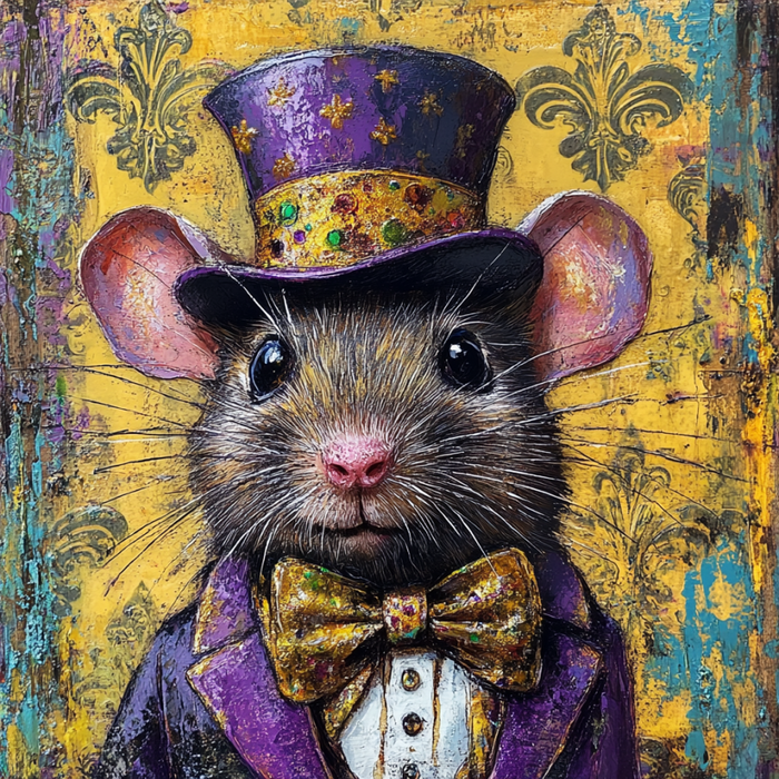 Mardi Gras Sign, Mouse Sign, DCO-13117, Sign For Wreath, 10x10" Metal Sign