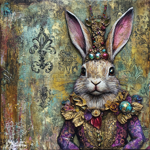 Mardi Gras Sign, Rabbit Sign, DCO-13088, Sign For Wreath, 10x10" Metal Sign