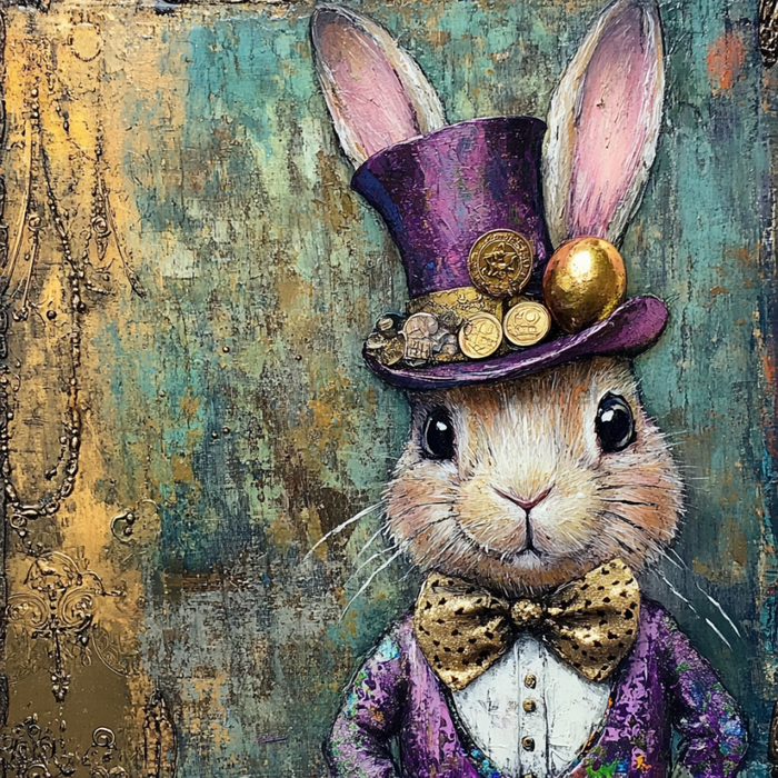 Mardi Gras Sign, Top Hat Sign, DCO-13111, Sign For Wreath, 10x10" Metal Sign