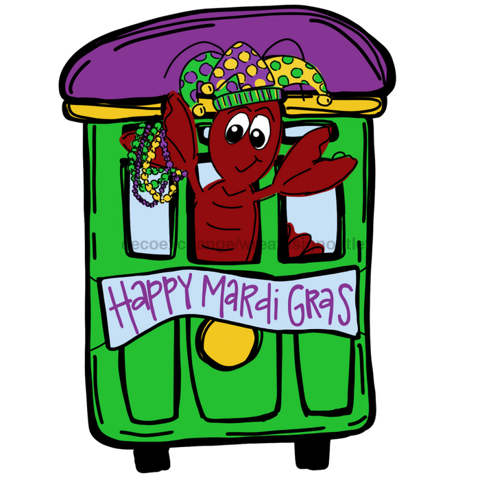 Mardi Gras Sign Wood Sign Door Hanger Decoe-W-490 22