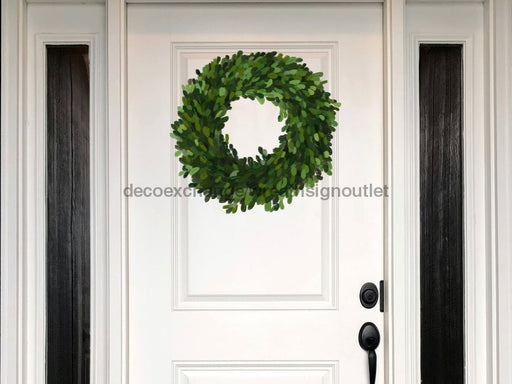 Medium Boxwood Wreath Wood Sign Door Hanger Decoe-W-354 18 22