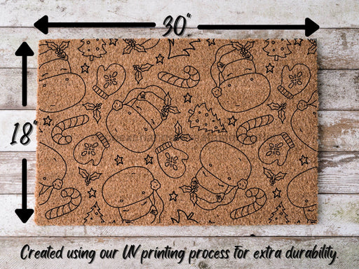 Merry Christmas Door Mat | Hippo Christmas Doormat | Winter Decoration | Welcome Mat | Holiday Doormat | Winter Decor | Christmas Gift