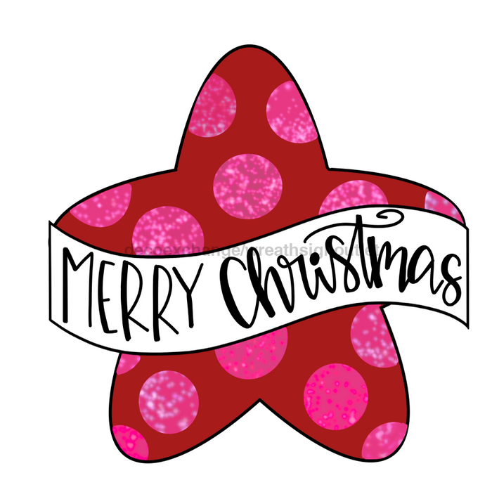 Merry Christmas Star Door Hanger Mj-W-00004 22’ Wood