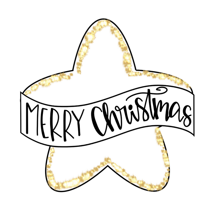 Merry Christmas Star Door Hanger Mj-W-00005 22’ Wood