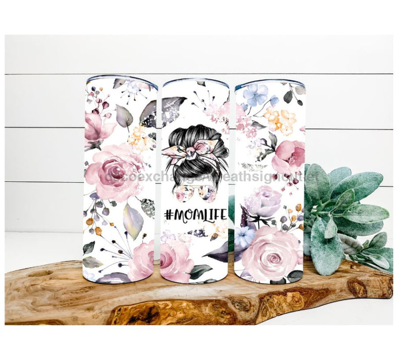 Mom Life Tumbler, Rose Tumbler 20 oz Skinny Tumbler DECOETUMBLER-263 - DecoExchange®