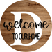 Monogram Sign Welcome To Our Home Personalized Wood Grain Decoe-4003 Round 18 D