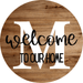Monogram Sign Welcome To Our Home Personalized Wood Grain Decoe-4003 Round 18 M
