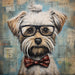 Morkie Dog With Glasses Sign Funny Animal Wall Art Dco - 01360 For Wreath 10X10’ Metal