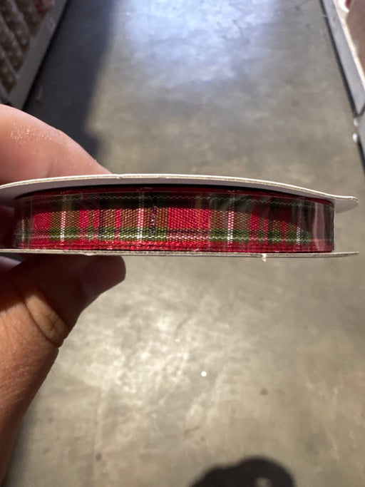 Moss-Red-White Christmas Plaid 3/8’’X10Y 7700801-08 Ribbon