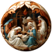 Nativity Sign 3D Religious Decoe-4808 10 Metal Round