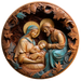 Nativity Sign 3D Religious Decoe-4809 10 Metal Round