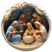 Nativity Sign 3D Religious Decoe-4812 10 Metal Round