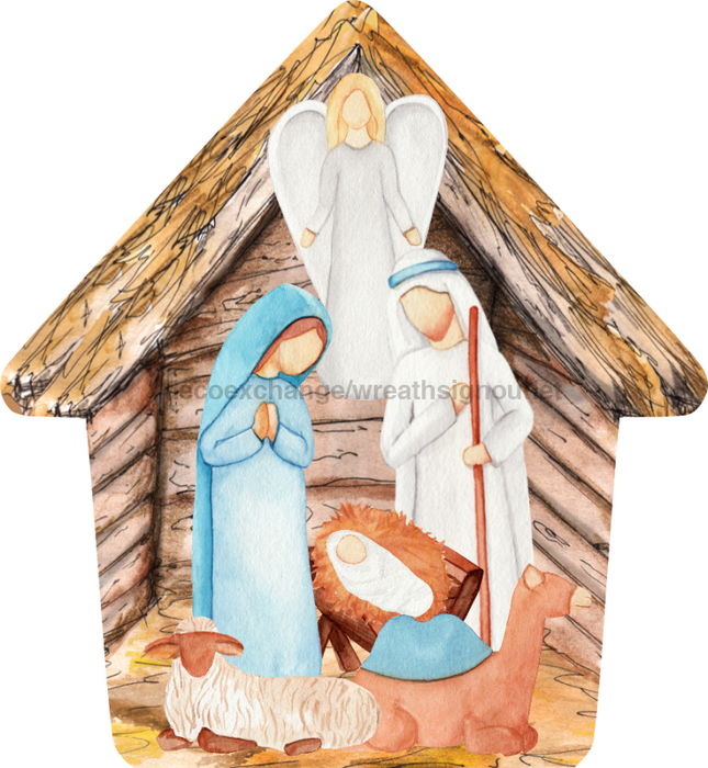 Nativity Sign, Christmas Nativity wood sign, DECOE-W-90078, 22" Door Hanger - DecoExchange®