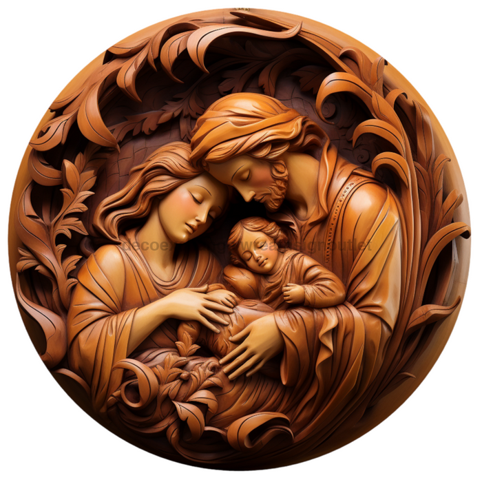 Nativity Sign Religious Decoe-4799 10 Metal Round