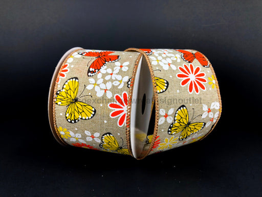 Nat Lin/Butterfly-Flwrs 2.5’’X10Y 41332-40-15 Ribbon