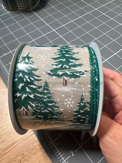 Nat Lin/Snowy Pine Tree Forest 2.5’’X10Y 71485-40-15 Ribbon