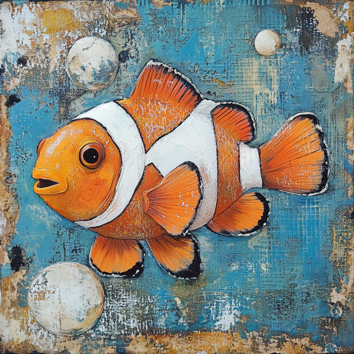Nautical Sign, Clownfish Sign, DCO-02536, Sign For Wreath, 10x10" Metal Sign