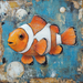 Nautical Sign, Clownfish Sign, DCO-02536, Sign For Wreath, 10x10" Metal Sign