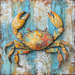 Nautical Sign, Crab Sign, DCO-02539, Sign For Wreath, 10x10" Metal Sign