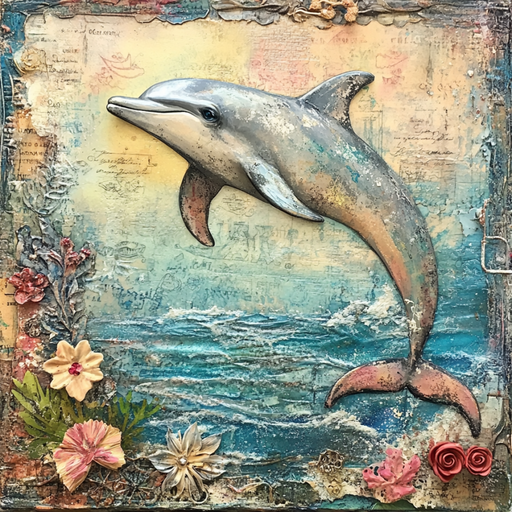 Nautical Sign, Dolphin Sign, DCO-02549, Sign For Wreath, 10x10" Metal Sign