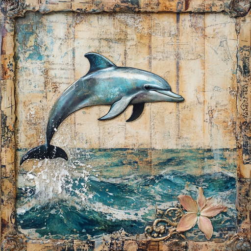 Nautical Sign, Dolphin Sign, DCO-02550, Sign For Wreath, 10x10" Metal Sign