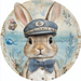 Nautical Sign, Easter, Bunny Sign, DCO-02616, Sign For Wreath, 10" Metal Sign