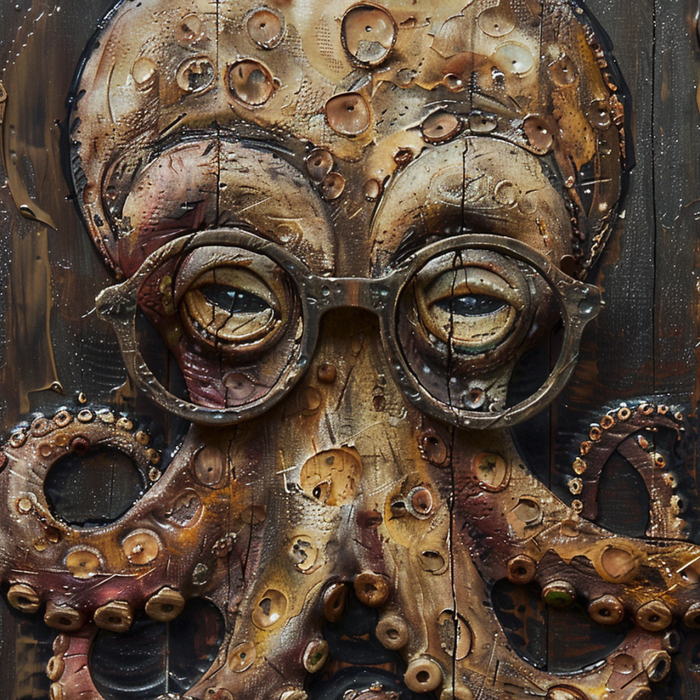 Nautical Sign, Octopus Sign, DCO-02622, Sign For Wreath, 10x10" Metal Sign