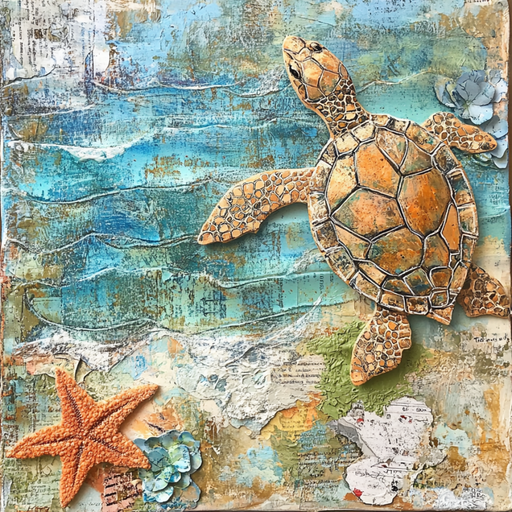 Nautical Sign, Sea Turtle Sign, DCO-02575, Sign For Wreath, 10x10" Metal Sign