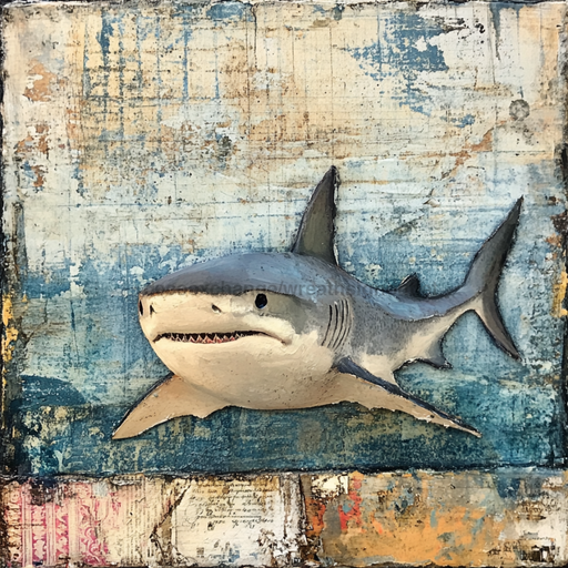 Nautical Sign, Shark Sign, DCO-02582, Sign For Wreath, 10x10" Metal Sign