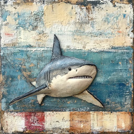 Nautical Sign, Shark Sign, DCO-02587, Sign For Wreath, 10x10" Metal Sign