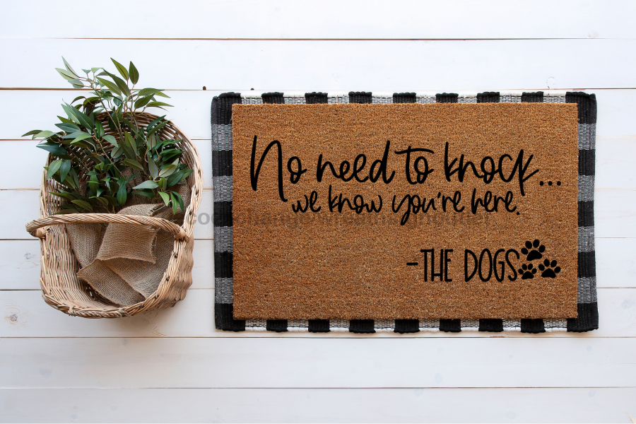 No Need To Knock - Dog - 30x18" Coir Door Mat - DECOE-CM-009 - DecoExchange