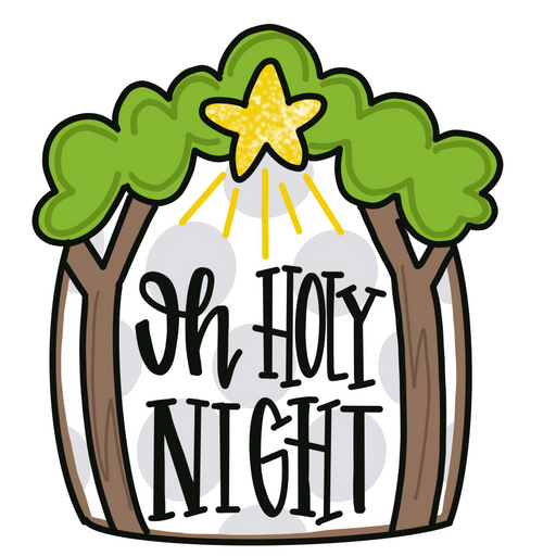 Oh Holy Night Door Hanger Mj-W-00043 22’ Wood