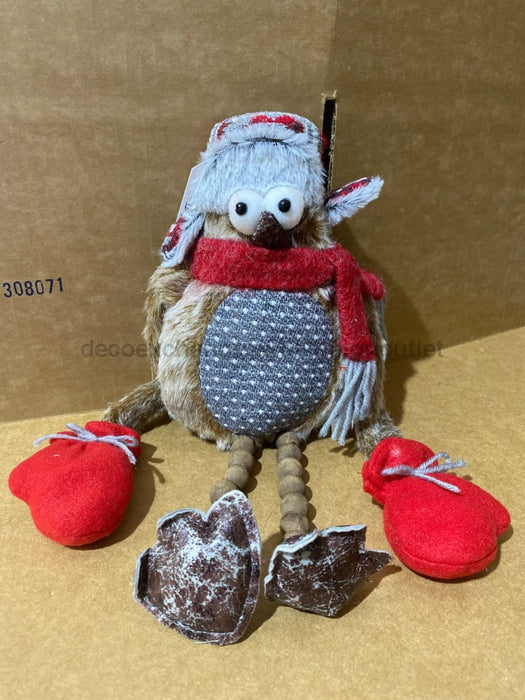 O'Mery Owl Weighted Hands red scarf 10773 - DecoExchange