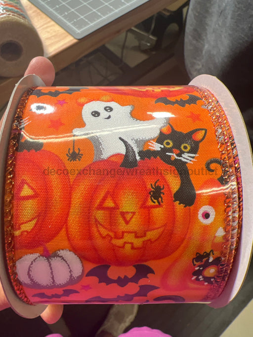 Org Stn/Vintage Halloween 2.5’’X10Y 51519-40-19 Ribbon