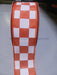 Orange Satin/White Race Check 1.5’’X10Y 42437-09-19 Ribbon