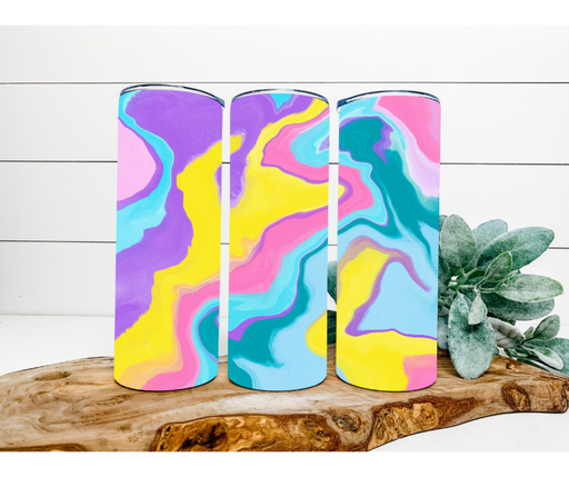 Pastel Swirl Tumbler, 20 oz Skinny Tumbler DECOETUMBLER-199 - DecoExchange