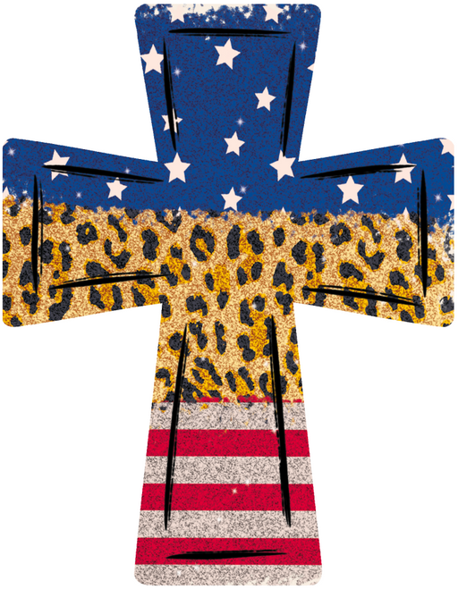 Patriotic Cross Door Hanger Decoe-W-698-Dh 22’ Wood